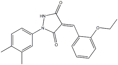 1-(3,4-dimethylphenyl)-4-(2-ethoxybenzylidene)-3,5-pyrazolidinedione Struktur