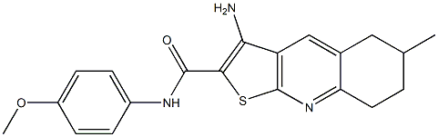 3-amino-N-(4-methoxyphenyl)-6-methyl-5,6,7,8-tetrahydrothieno[2,3-b]quinoline-2-carboxamide Struktur