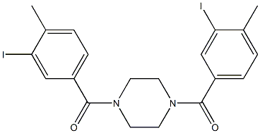 [4-(3-iodo-4-methylbenzoyl)-1-piperazinyl](3-iodo-4-methylphenyl)methanone Struktur