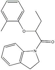 1-(2,3-dihydro-1H-indol-1-yl)-2-(2-methylphenoxy)-1-butanone Struktur