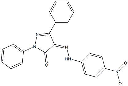 1,3-diphenyl-1H-pyrazole-4,5-dione 4-[N-(4-nitrophenyl)hydrazone] Struktur