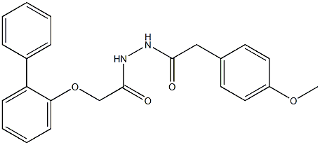 2-([1,1'-biphenyl]-2-yloxy)-N'-[2-(4-methoxyphenyl)acetyl]acetohydrazide Struktur