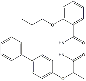 2-([1,1'-biphenyl]-4-yloxy)-N'-(2-propoxybenzoyl)propanohydrazide Struktur