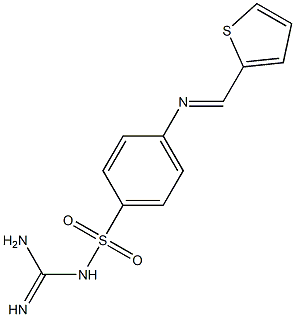 2-({[4-({[amino(imino)methyl]amino}sulfonyl)phenyl]imino}methyl)thiophene Struktur