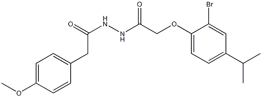 2-(2-bromo-4-isopropylphenoxy)-N'-[2-(4-methoxyphenyl)acetyl]acetohydrazide Struktur