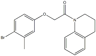 2-(4-bromo-3-methylphenoxy)-1-[3,4-dihydro-1(2H)-quinolinyl]-1-ethanone Struktur