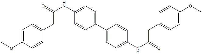 2-(4-methoxyphenyl)-N-(4'-{[2-(4-methoxyphenyl)acetyl]amino}[1,1'-biphenyl]-4-yl)acetamide Struktur