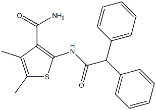 2-[(2,2-diphenylacetyl)amino]-4,5-dimethyl-3-thiophenecarboxamide Struktur