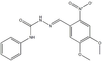 2-[(E)-(4,5-dimethoxy-2-nitrophenyl)methylidene]-N-phenyl-1-hydrazinecarboxamide Struktur