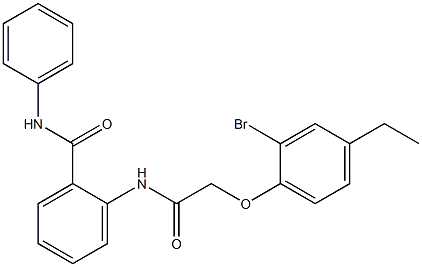 2-{[2-(2-bromo-4-ethylphenoxy)acetyl]amino}-N-phenylbenzamide Struktur