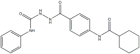 2-{4-[(cyclohexylcarbonyl)amino]benzoyl}-N-phenyl-1-hydrazinecarboxamide Struktur