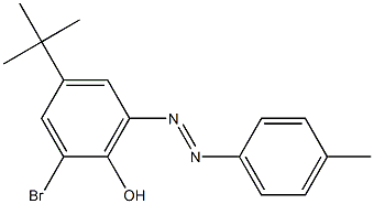 2-bromo-4-(tert-butyl)-6-[(E)-2-(4-methylphenyl)diazenyl]phenol Struktur