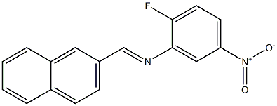 N-(2-fluoro-5-nitrophenyl)-N-[(E)-2-naphthylmethylidene]amine Struktur