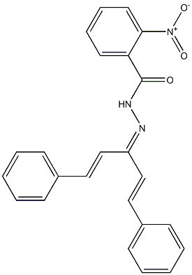 2-nitro-N'-{(E)-3-phenyl-1-[(E)-2-phenylethenyl]-2-propenylidene}benzohydrazide Struktur