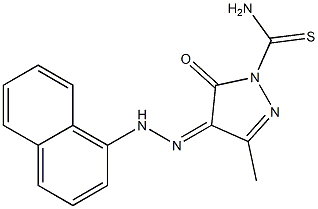 3-methyl-4-[(Z)-2-(1-naphthyl)hydrazono]-5-oxo-1H-pyrazole-1(5H)-carbothioamide Struktur