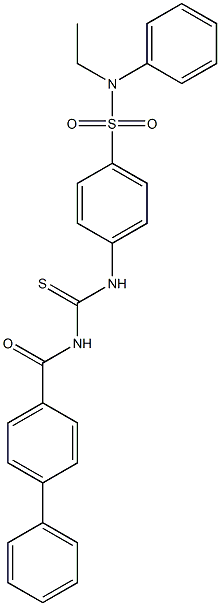 4-({[([1,1'-biphenyl]-4-ylcarbonyl)amino]carbothioyl}amino)-N-ethyl-N-phenylbenzenesulfonamide Struktur