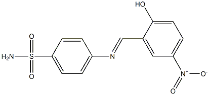 4-{[(E)-(2-hydroxy-5-nitrophenyl)methylidene]amino}benzenesulfonamide Struktur