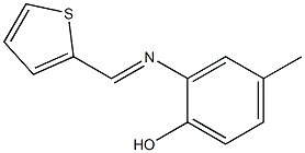 4-methyl-2-{[(E)-2-thienylmethylidene]amino}phenol Struktur