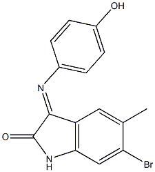 6-bromo-3-[(4-hydroxyphenyl)imino]-5-methyl-1H-indol-2-one Struktur