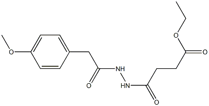 ethyl 4-{2-[2-(4-methoxyphenyl)acetyl]hydrazino}-4-oxobutanoate Struktur