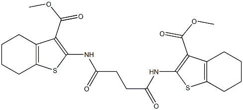 methyl 2-[(4-{[3-(methoxycarbonyl)-4,5,6,7-tetrahydro-1-benzothiophen-2-yl]amino}-4-oxobutanoyl)amino]-4,5,6,7-tetrahydro-1-benzothiophene-3-carboxylate Struktur