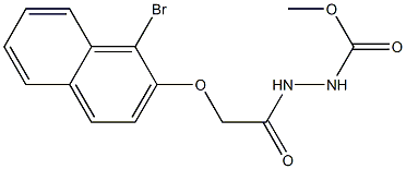 methyl 2-{2-[(1-bromo-2-naphthyl)oxy]acetyl}-1-hydrazinecarboxylate Struktur