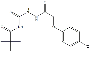 N-({2-[2-(4-methoxyphenoxy)acetyl]hydrazino}carbothioyl)-2,2-dimethylpropanamide Struktur