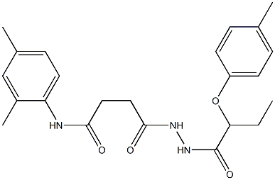 N-(2,4-dimethylphenyl)-4-{2-[2-(4-methylphenoxy)butanoyl]hydrazino}-4-oxobutanamide Struktur