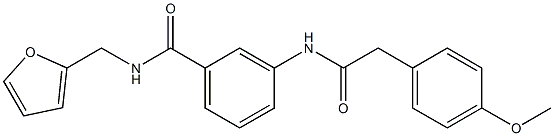 N-(2-furylmethyl)-3-{[2-(4-methoxyphenyl)acetyl]amino}benzamide Struktur