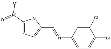 4-bromo-3-chloro-N-[(E)-(5-nitro-2-thienyl)methylidene]aniline Struktur