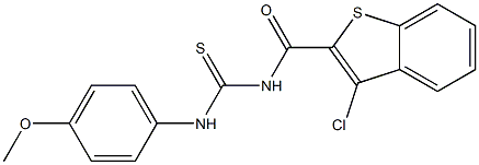 N-[(3-chloro-1-benzothiophen-2-yl)carbonyl]-N'-(4-methoxyphenyl)thiourea Struktur