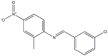 N-[(E)-(3-chlorophenyl)methylidene]-N-(2-methyl-4-nitrophenyl)amine Struktur