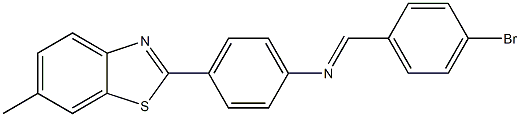 N-[(E)-(4-bromophenyl)methylidene]-N-[4-(6-methyl-1,3-benzothiazol-2-yl)phenyl]amine Struktur