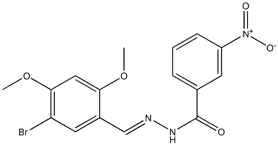 N'-[(E)-(5-bromo-2,4-dimethoxyphenyl)methylidene]-3-nitrobenzohydrazide Struktur