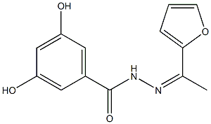 N'-[(Z)-1-(2-furyl)ethylidene]-3,5-dihydroxybenzohydrazide Struktur