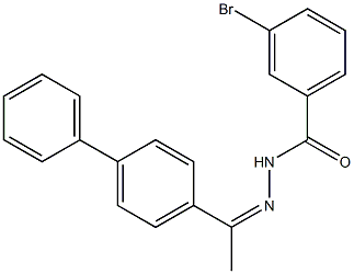 N'-[(Z)-1-[1,1'-biphenyl]-4-ylethylidene]-3-bromobenzohydrazide Struktur