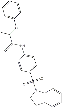 N-[4-(2,3-dihydro-1H-indol-1-ylsulfonyl)phenyl]-2-phenoxypropanamide Struktur