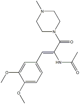 N-{(Z)-2-(3,4-dimethoxyphenyl)-1-[(4-methyl-1-piperazinyl)carbonyl]ethenyl}acetamide Struktur