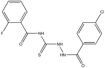 N-{[2-(4-chlorobenzoyl)hydrazino]carbothioyl}-2-fluorobenzamide Struktur