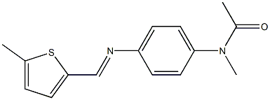 N-methyl-N-(4-{[(E)-(5-methyl-2-thienyl)methylidene]amino}phenyl)acetamide Struktur