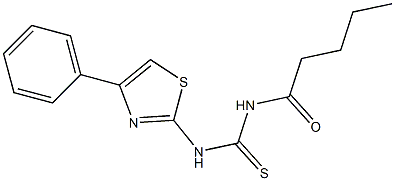 N-pentanoyl-N'-(4-phenyl-1,3-thiazol-2-yl)thiourea Struktur