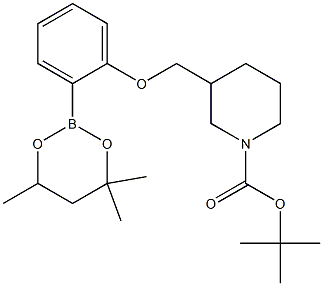 tert-Butyl 3{[2-(4,4,6-trimethyl-1,3,2-dioxaborinan-2-yl)phenoxy]methyl}piperidine-1-carboxylate Struktur