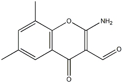 2-amino-6,8-dimethyl-4-oxo-4H-chromene-3-carbaldehyde Struktur