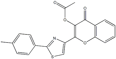 2-[2-(4-Methylphenyl)thiazol-4-yl]-3-acetoxychromone Struktur