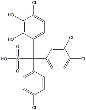 (4-Chlorophenyl)(3,4-dichlorophenyl)(4-chloro-2,3-dihydroxyphenyl)methanesulfonic acid Struktur