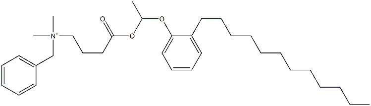 N,N-Dimethyl-N-benzyl-N-[3-[[1-(2-dodecylphenyloxy)ethyl]oxycarbonyl]propyl]aminium Struktur