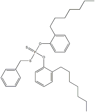 Dithiophosphoric acid O,O-bis(2-heptylphenyl)S-benzyl ester Struktur