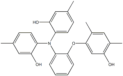 N,N-Bis(2-hydroxy-4-methylphenyl)-2-(5-hydroxy-2,4-dimethylphenoxy)benzenamine Struktur