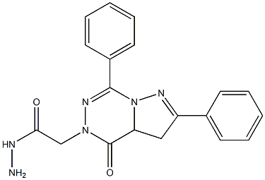 3,3a,4,5-Tetrahydro-4-oxo-2,7-diphenylpyrazolo[1,5-d][1,2,4]triazine-5-acetohydrazide Struktur