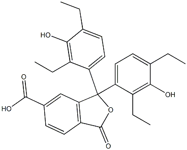 1,1-Bis(2,4-diethyl-3-hydroxyphenyl)-1,3-dihydro-3-oxoisobenzofuran-6-carboxylic acid Struktur